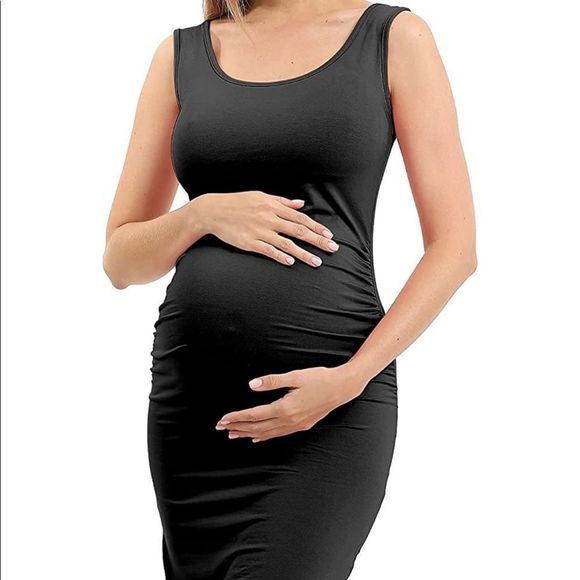 Dresses & Skirts - Black maternity sleeveless stretchy mini dress, size M